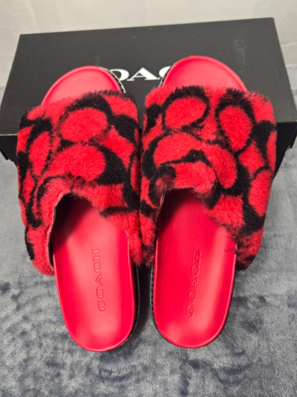 Coach Fur Slides with sneaker bottom - Picture 6 of 10